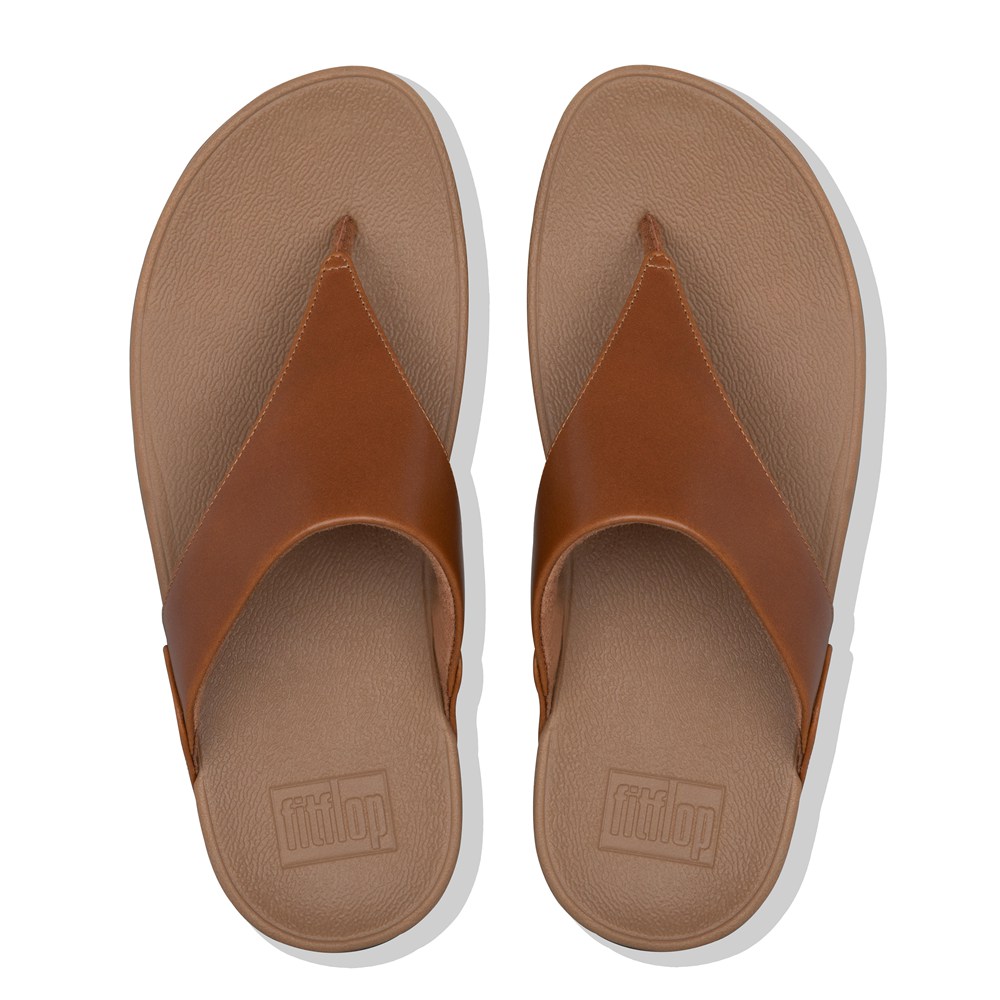 Fitflop Womens Sandals - Lulu Leather Toe-post - Brown - 419-JBZYEV